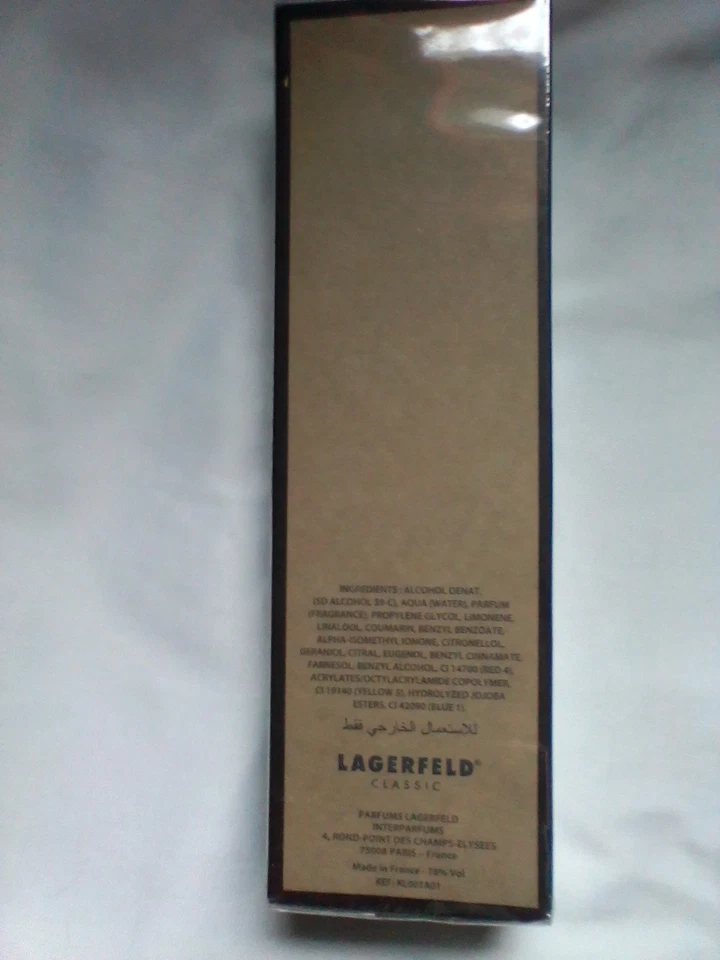 Lagerfeld Classic Eau de Toilette 3,3 fl oz/100 ml para hombre nuevo en caja sellado de fábrica Foto 3 de 4