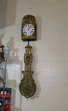 🕰Rare Antique? French? Morbier? Comtoise? Wall Clock Ornate Large 5ft 🕰