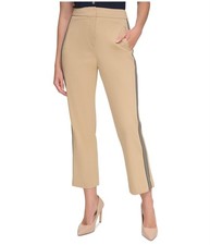 Tommy Hilfiger Womens Side Stripe Casual Trouser Pants, brown, 8
