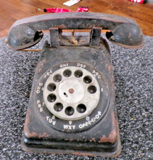 STEEL STAMPING CO. USA PHONE METAL ROTARY TOY TELEPHONE BLACK parts or repair