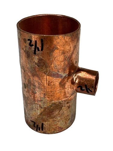 Reducing Tee 1-1/2" x 1-1/2" x 1/2" CTS C x C x C Copper Sweat Fitting