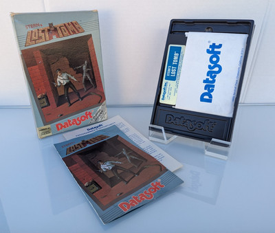 Commodore 64 Datasoft STERN'S LOST TOMB disk, cassette, manual, complete in box