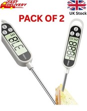 2 Pack Digital Meat Thermometer Instant Read Probe BBQ Air Fryer Cooking