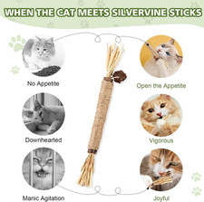 6 Pack Silvervine Sticks Cat Toy, Natural Chew Stick for Dental Care Teeth Cl...
