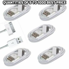 5-1000 Lot White USB Data Sync Charger Cable Cord For iPhone 4S 4 iPod Wholesale