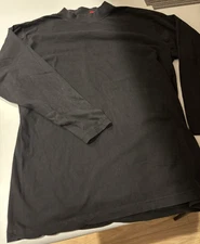 Men's Ringo Sport Long Sleeve Black 100% Cotton Mock Turtle Neck T-Shirt sx XL