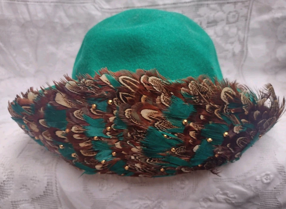 Lote de sombreros de sombrerería de colección años 60-90 Mr. John x2 + Mr. Hi’s | fieltro de lana emplumada | EE. UU. Foto 2 de 4