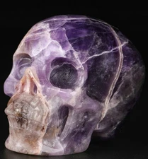 2.5" Dream Chevron Amethyst Carved Crystal Skull, Realistic, Crystal Healing