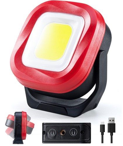 COB LED Work Light, 42 LEDs 1000 Lumens Rechargeable Portable Magnetic Flashl...