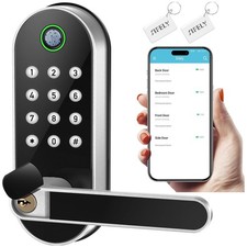 Biometric Fingerprint Smart Lock - Keyless Entry For Ultimate Security, Silver