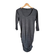 Express Midi Dress Rouched Sides Gray Size Medium