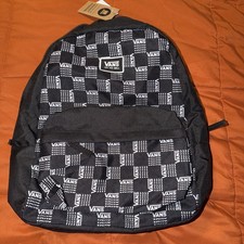 Vans WM Realm Classic Word Check Backpack W/Laptop Sleeve Logo Checkered NEW