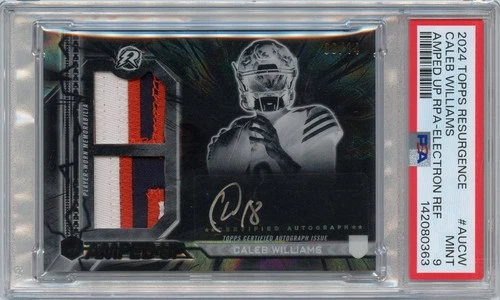 2024 Resurgence Caleb Williams Amped Up Electron RPA Rookie Auto #'D 6/14 PSA 9