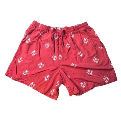 Columbia Swim Trunks Mens XXL Red PFG Anchor Print Performance Fishing Shorts 6''