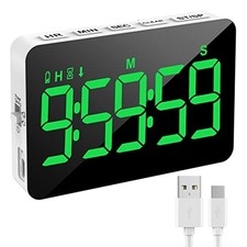 Rechargeable Digital Kitchen Timer for Cooking, Magnetic Timers with Green