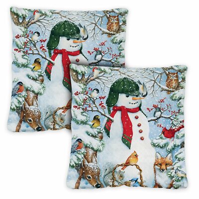 outdoor snowman pillows