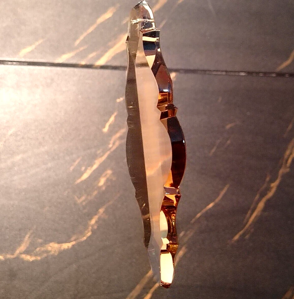 PLATE PENDANT, BOHEMIAN CRYSTAL, SMOKE COLOR, H 150mm, FOR CHANDELIERS Foto 2 de 4