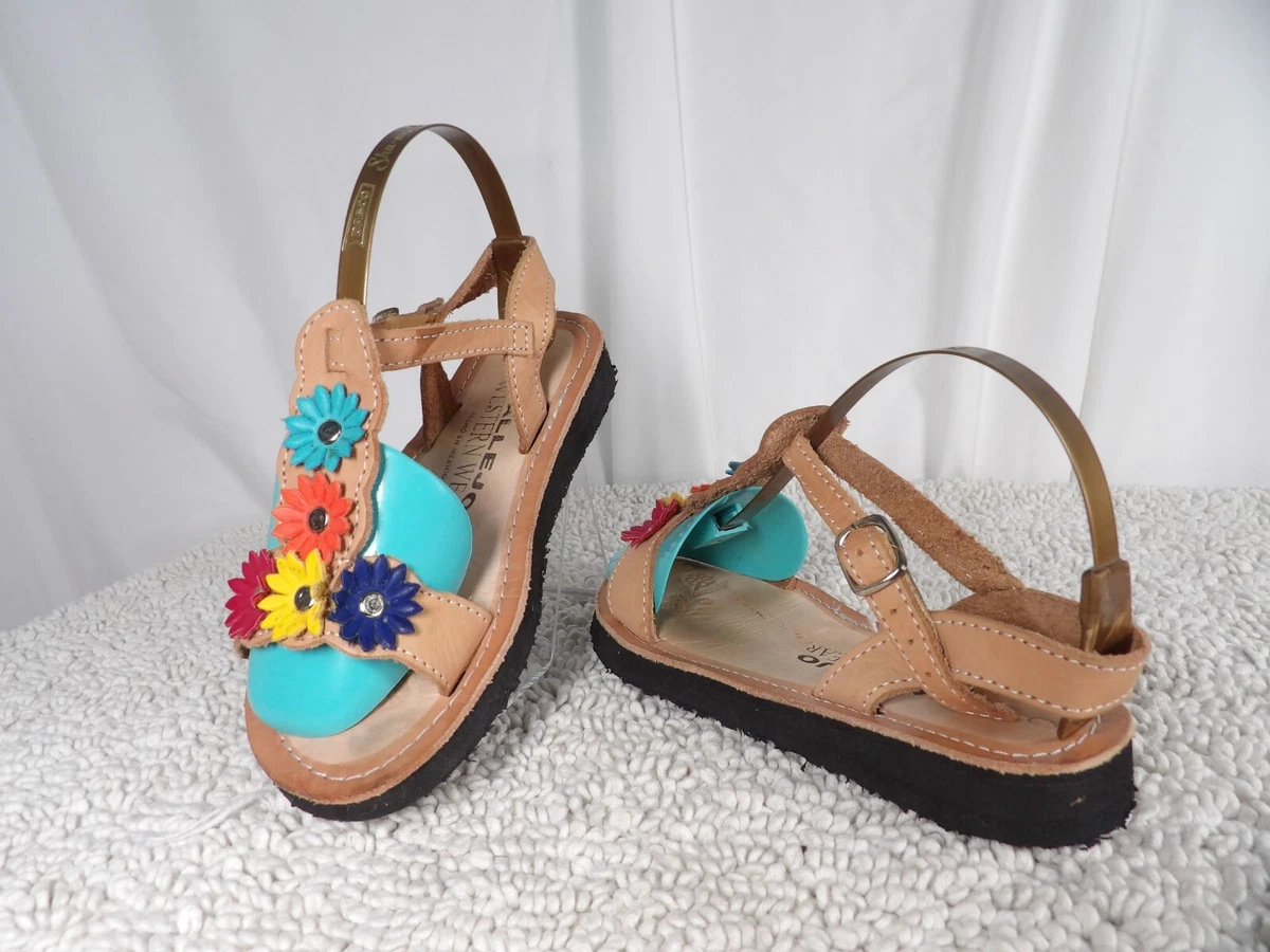 Girls tan store leather sandals