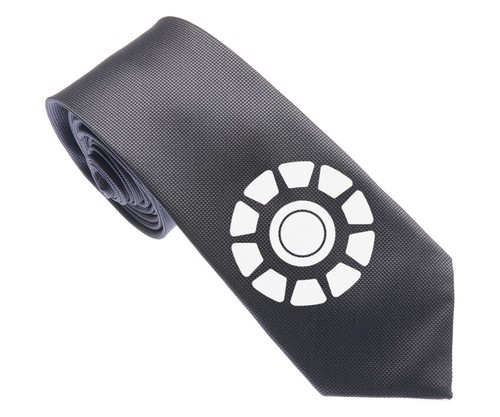 Iron Man Tony Stark Chest Light Woven Slim Silk Groom Party Tie Necktie Cufflink - Picture 14 of 29