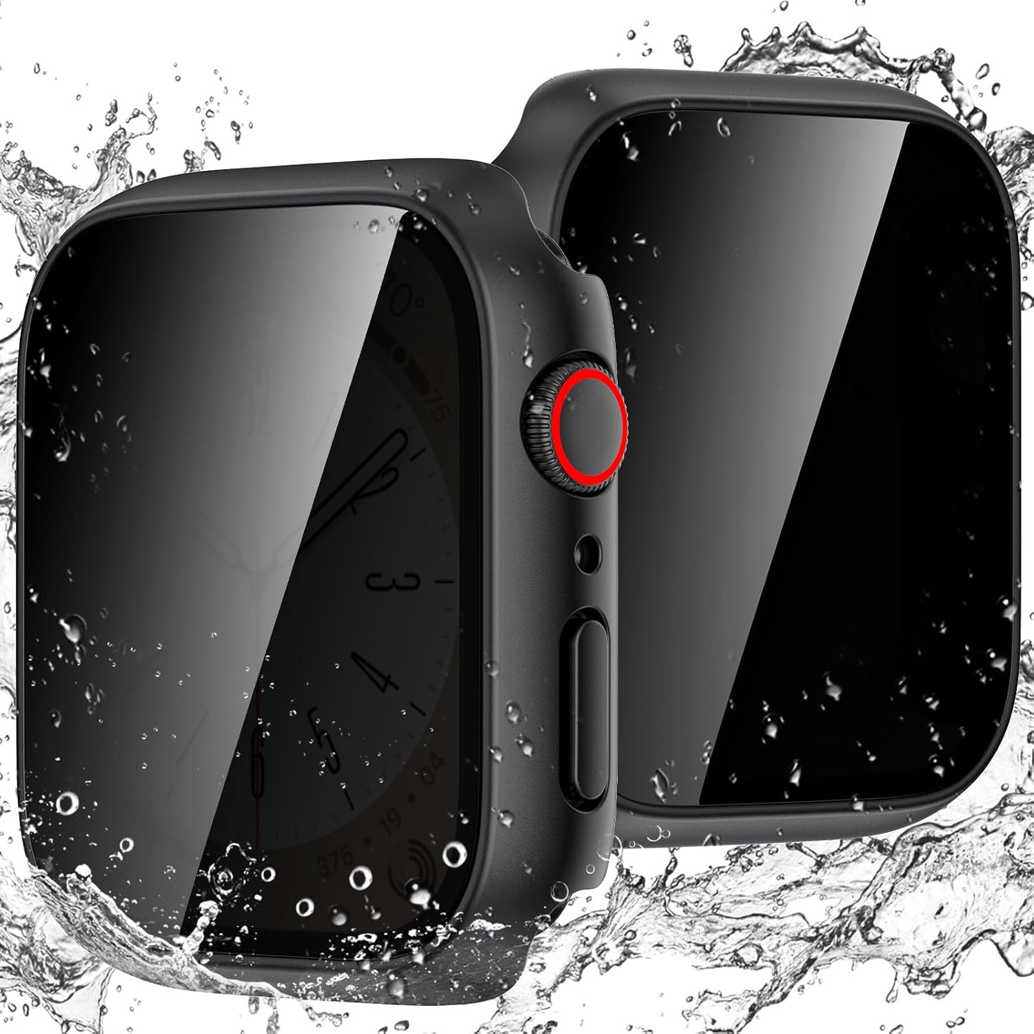 Waterproof Privacy Case for Apple Watch Series 10 46Mm Screen Protector, Hard PC