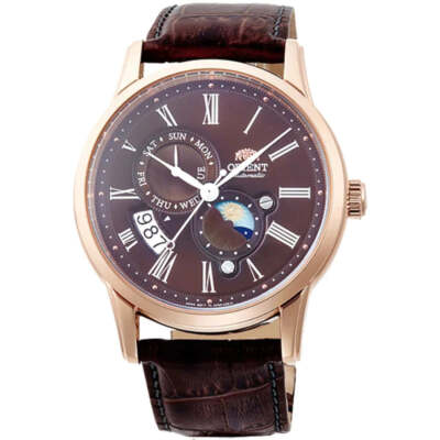 Orient Sonne und Mond braune Herrenuhr RA-AK0009T30B