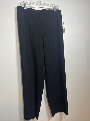 Briggs New York Pants Straight Leg Elastic Waist Womens Size 12Short Black NWT