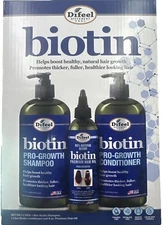 Difeel Biotin Pro Growth Shampoo, Conditioner & Premium Hair Oil 3-PC Gift Box