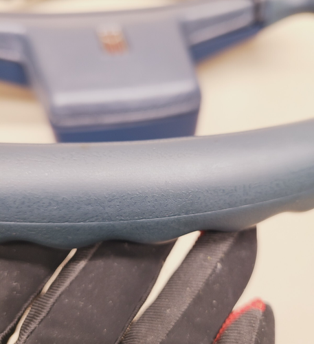 83-89 Olds Cutlass Factory Original Blue Steering Wheel 2-Spoke 84 85 86 87 88 - Picture 18 of 24
