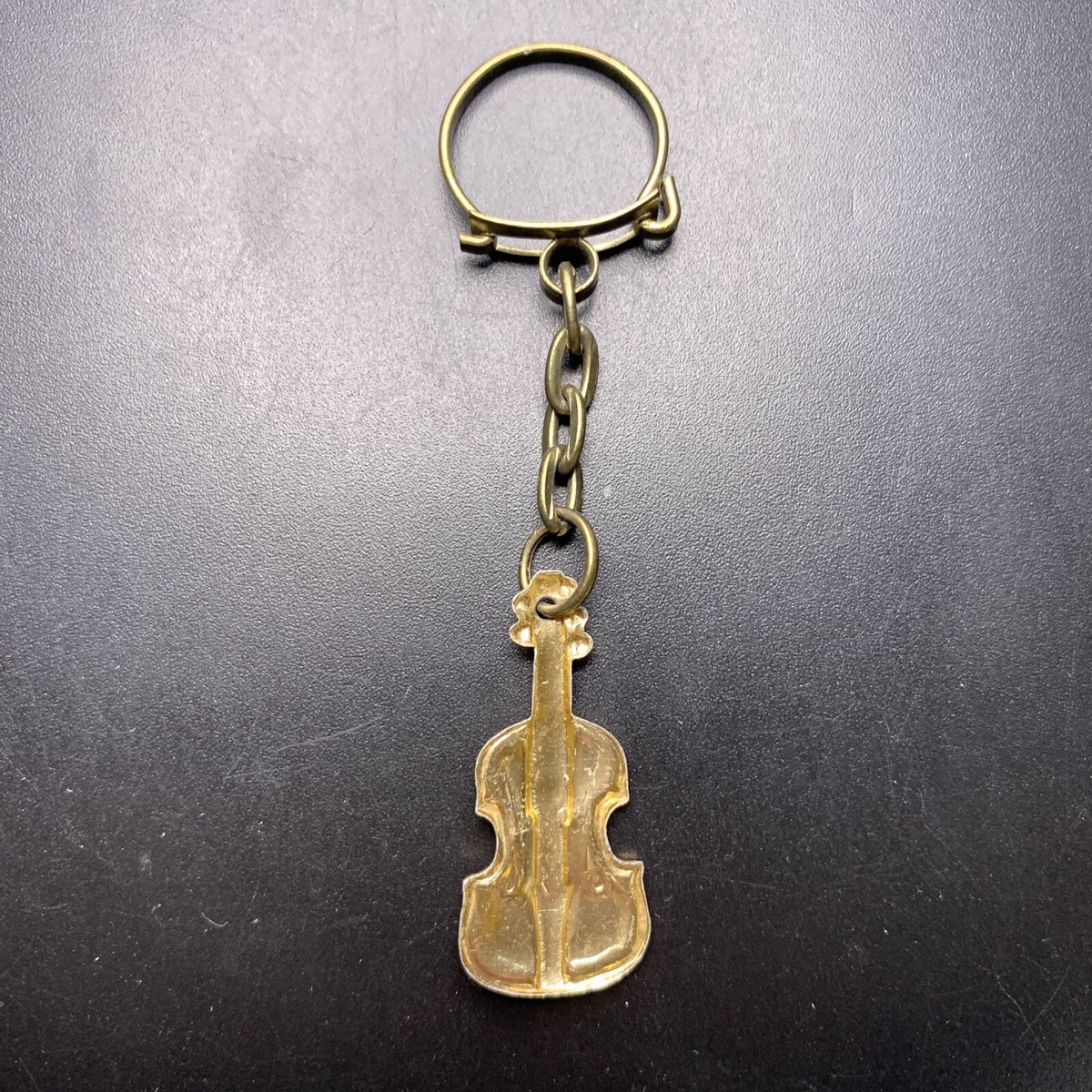 Violin Cello Keychain Gold Tone Vintage