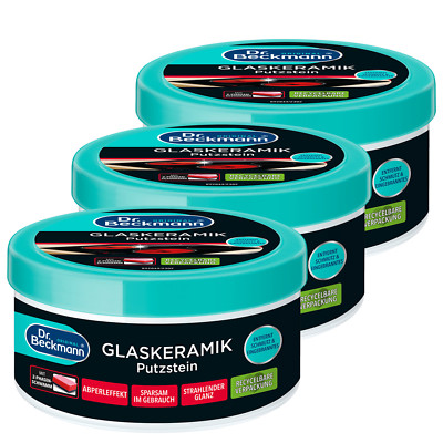 3 x Dr. Beckmann Glaskeramik Putzstein Ceran- & Induktionsfeld Reiniger je 250g