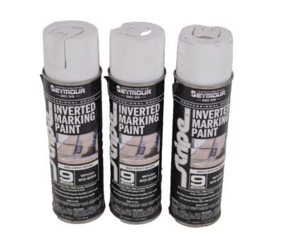 Lot of 3 Seymour Stripe White Marking Paint Inverted Spray Solvent Base