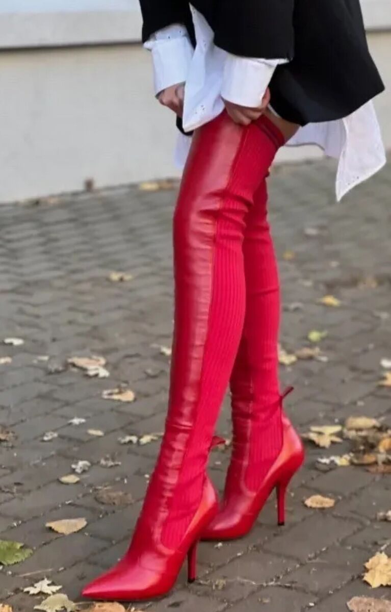Fendi Rockoko Thigh High Red Leather Sock Boot 37 US 7 | eBay Fendi Rockoko Thigh High Red Leather Sock Boot 37 US 7 | eBay