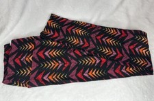 LuLaRoe OS Leggings Black with Multiple Colors Pattern ONE SIZE New