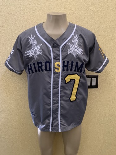 IRO OCHI Men’s Size Large Gray #7 HIROSHIMA Embroidered Baseball Jersey - 第 3/10 張圖片
