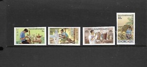 Laos Imperforates &- Perforated Sets- 1977 Artisans Set-VF MNH- Scott 283-287