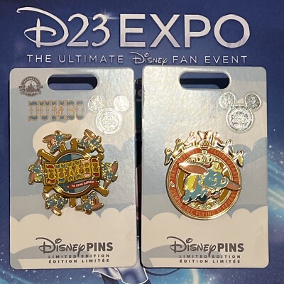 D23 Expo 2022 Limited Edition Dumbo Disney Pins - Set Of 2