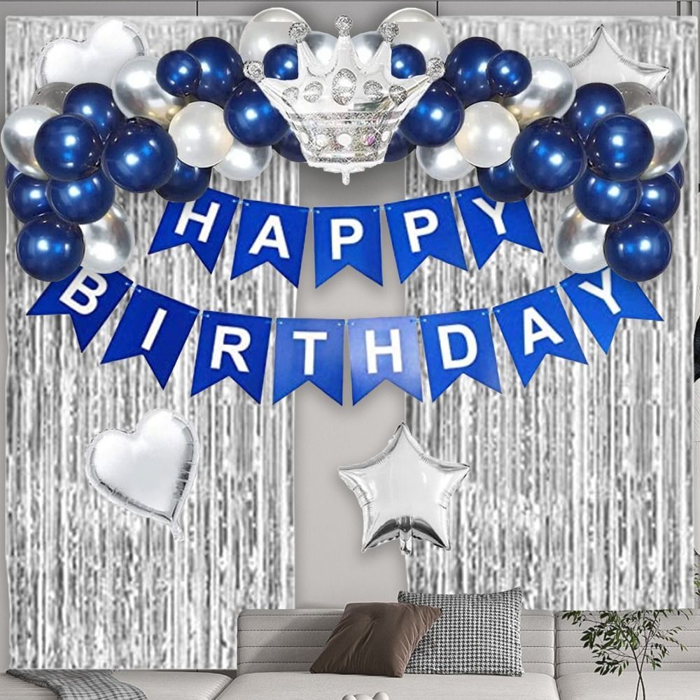 Latex Silver Happy Birthday Banner DIY Cake Topper Women eBay