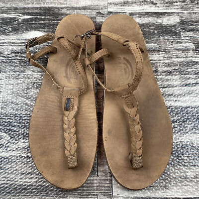 Rainbow T Street Braided Leather Women's XL Gladiator Sandals