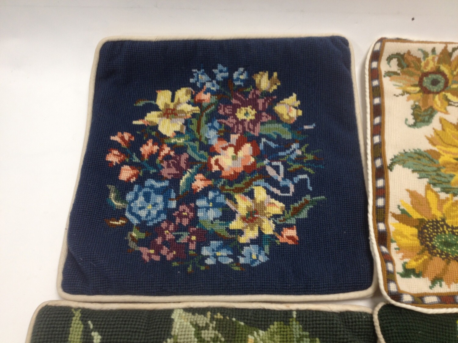 Ehrman Tapestry Cushion Covers X4 Completed Tapestries Unique Colourful