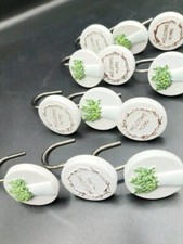 Modern Farmhouse Shower Curtain Hooks Rings Welcome Home Plant Garden