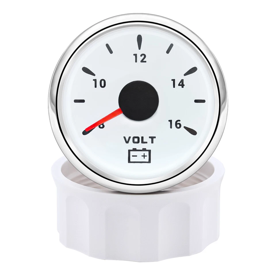 52mm 7 Color LED Volt Voltmeter Voltage Gauge Meter 8-16V for Car Boat Truck - Image 2 of 4