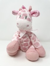 First  Main Jingles Pink Giraffe Plush Rattle Baby Toy Lovey Ribbon Bow