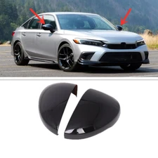 Bright Black Rearview Mirror Cover Trim For Honda Civic 2022 2023