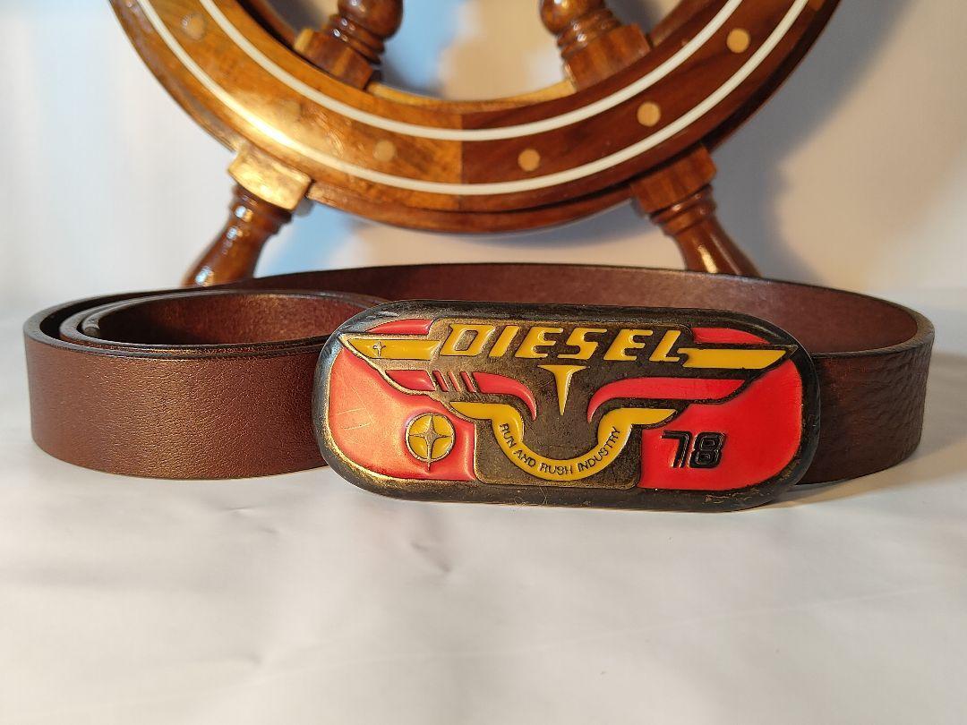 Diesel Luxury Italian Leather Belt Genuine Brass 85/34