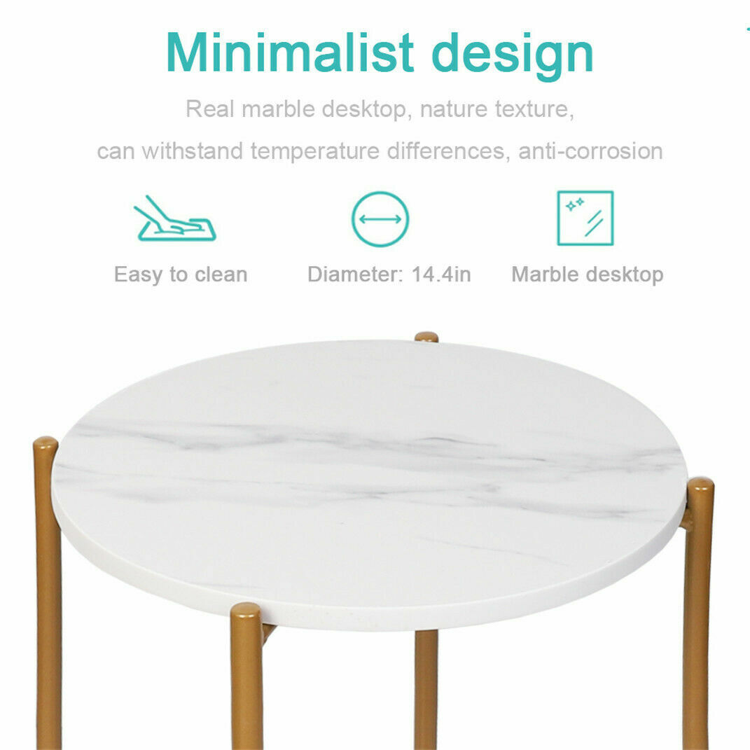 Couchtisch Beistelltisch Marmor Optik Kaffetisch Beistelltisch Runden Sofatisch