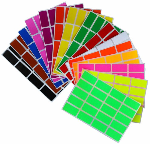 COLOR CODING RECTANGLE LABELS SCHOOL OFFICE PROJECT QUALITY STICKERS - Picture 7 of 38