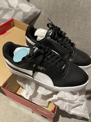 Puma Herren Shuffle Mode Turnschuhe | Puma schwarz-weiß-gold UK 6,5 neu mit Etikett