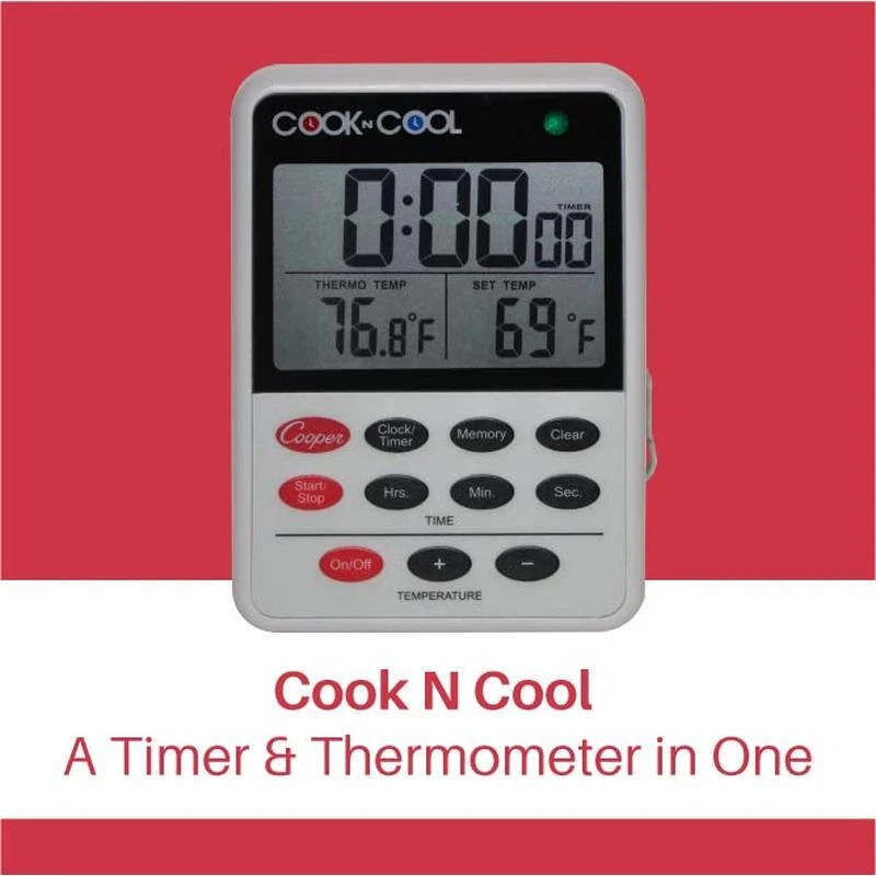 Digital Meat Thermometer Alarm Timer Probe Display Cooper Atkins DTT361-01 New