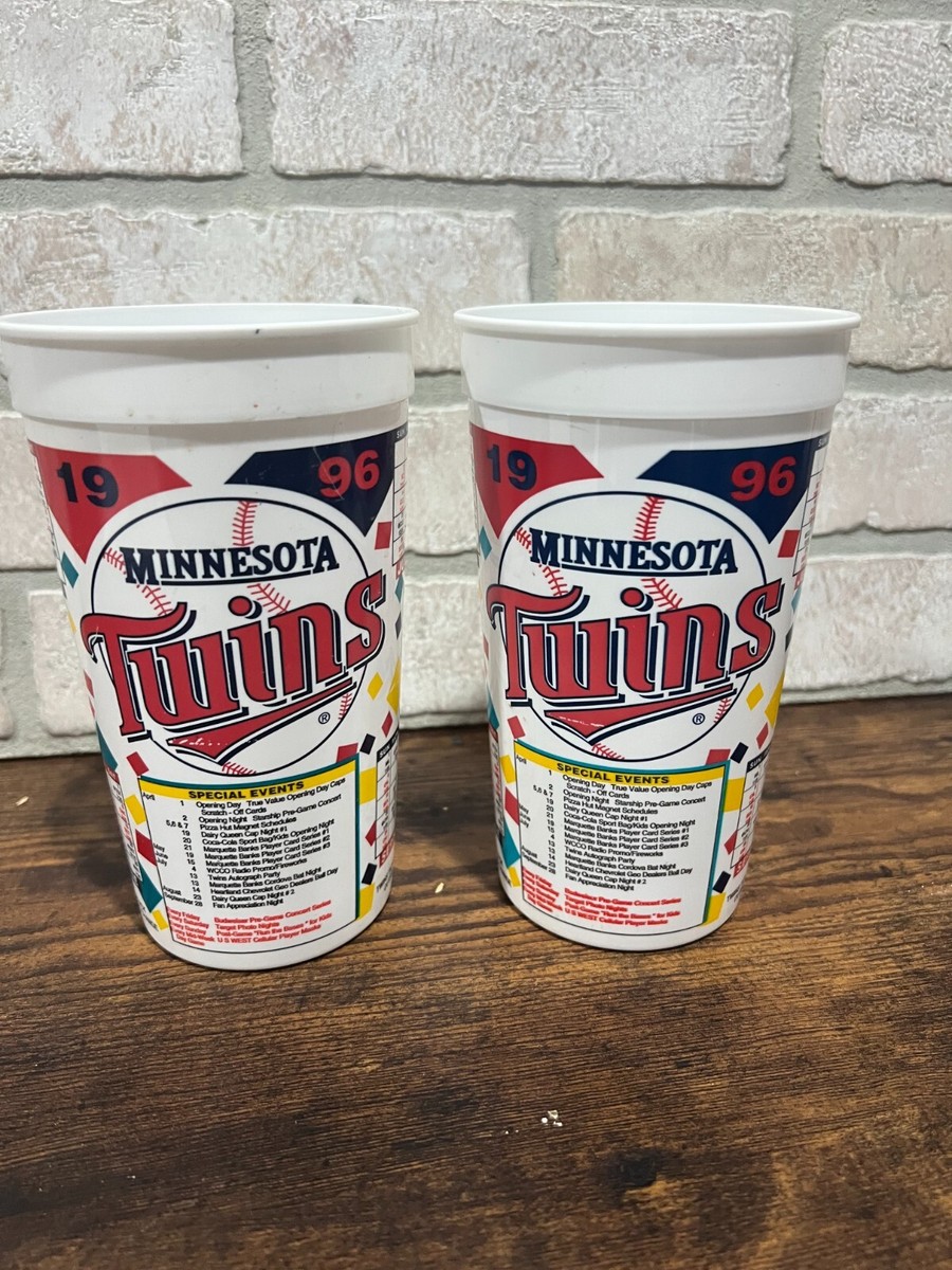Set of Two Vintage 1996 Minnesota Twins Stadium Souvenir Cups MLB