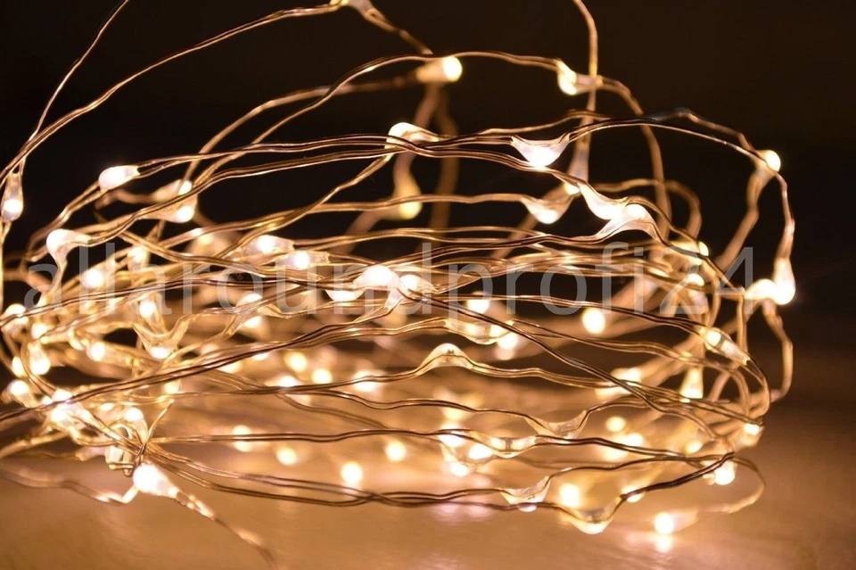 LED Drahtlichterkette mit Timer Micro Lichterkette LED warmweiß / kaltweiß T. KI - Bild 3 von 3